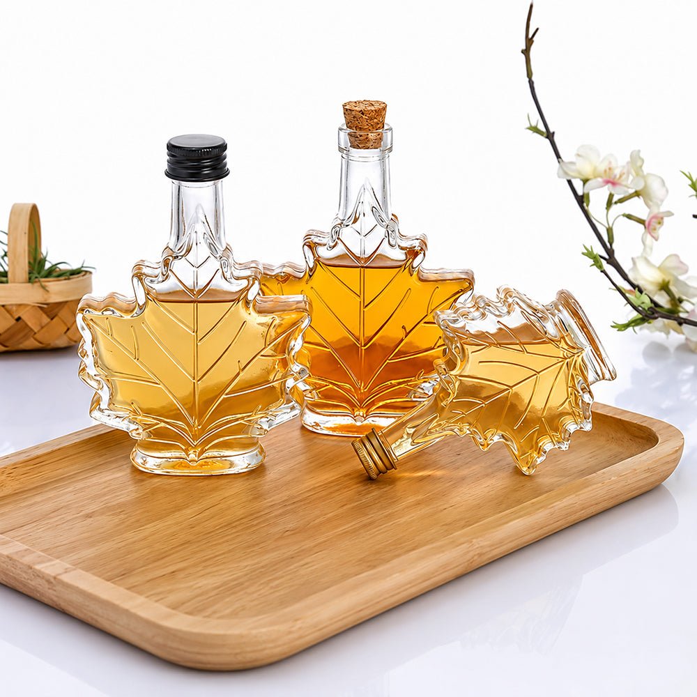 3.4oz Maple Syrup Glass Bottles With Lid - Delite Promotional Products