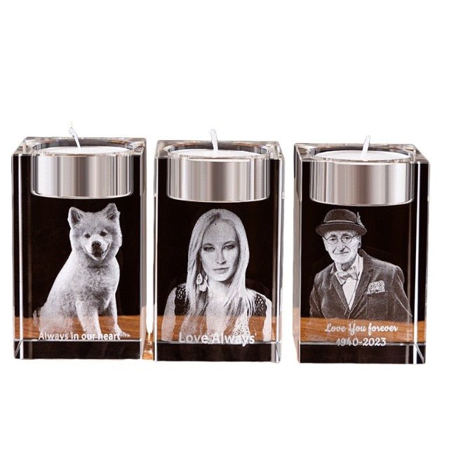 3d Crystal Glass Candle Holder - Delite Promotional Products