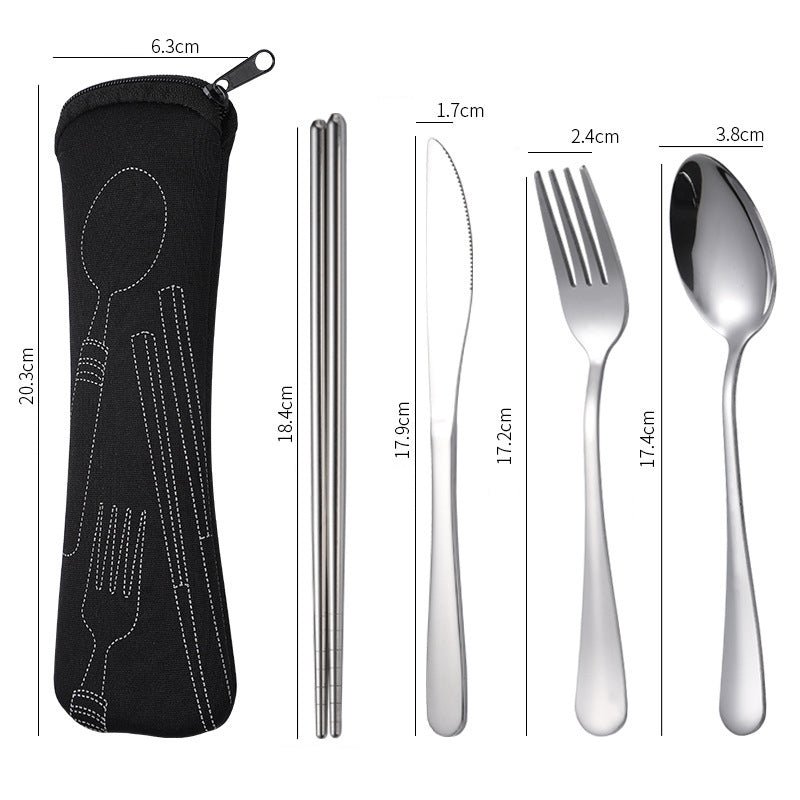 4 Pack Reusable Flatware Travel Utensils - Delite Promotional Products