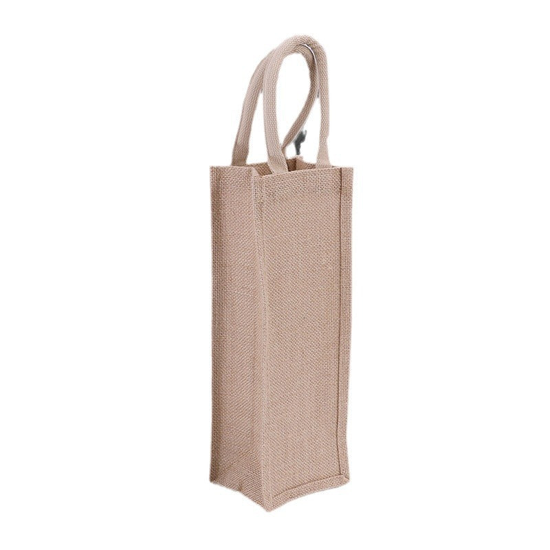 Burlap Wine Bottle Bag