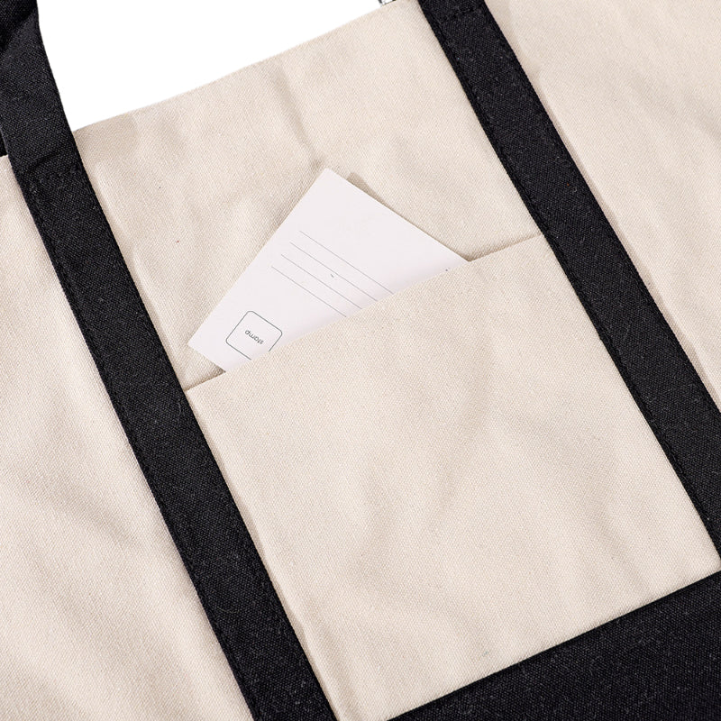 Zippered Canvas Tote Bag