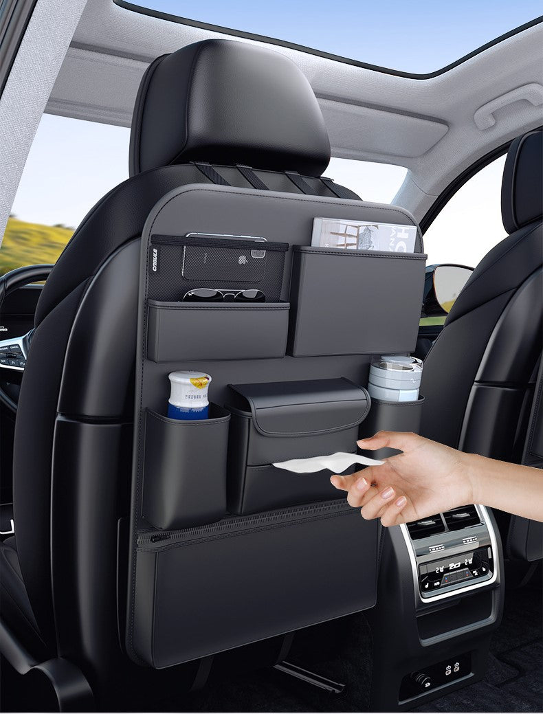 Car Back Seat Leather Organizer
