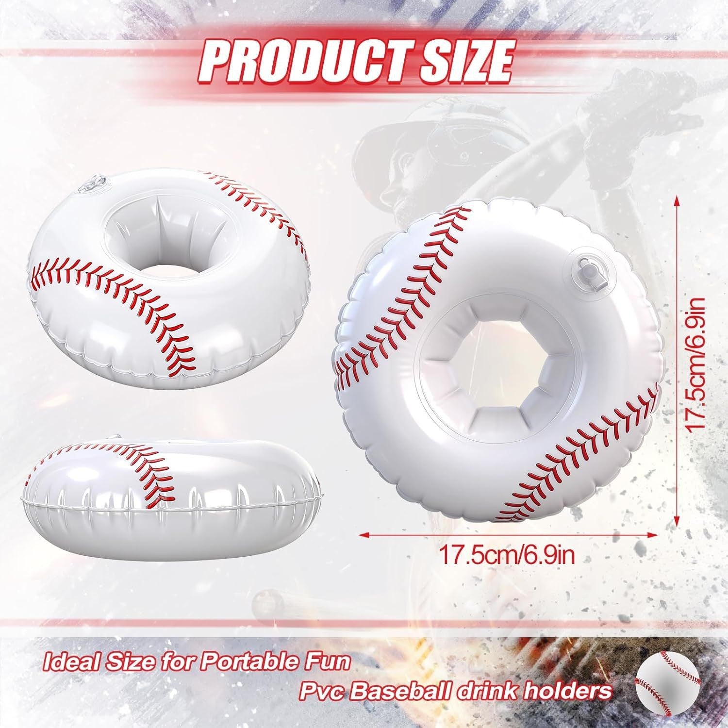 Inflatable 7 Inchs Baseball Beverage Coaster