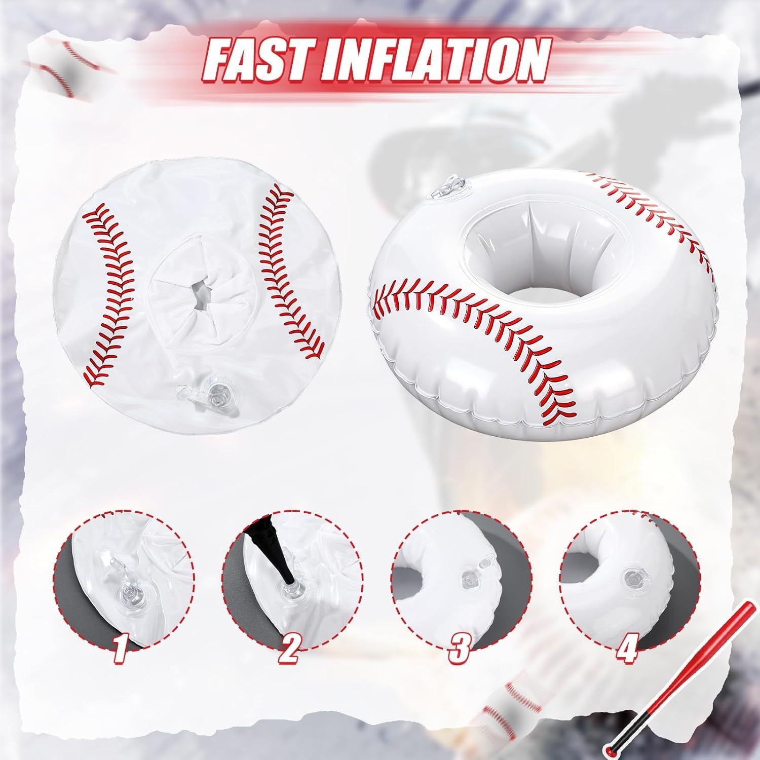 Inflatable 7 Inchs Baseball Beverage Coaster