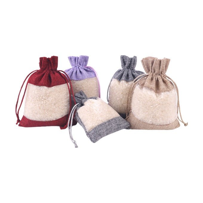 6 X 7.8 Inch Fake Burlap Drawstring Pouch - Delite Promotional Products