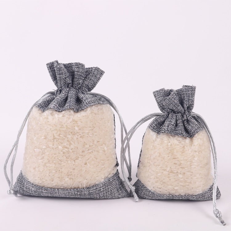 6 X 7.8 Inch Fake Burlap Drawstring Pouch - Delite Promotional Products