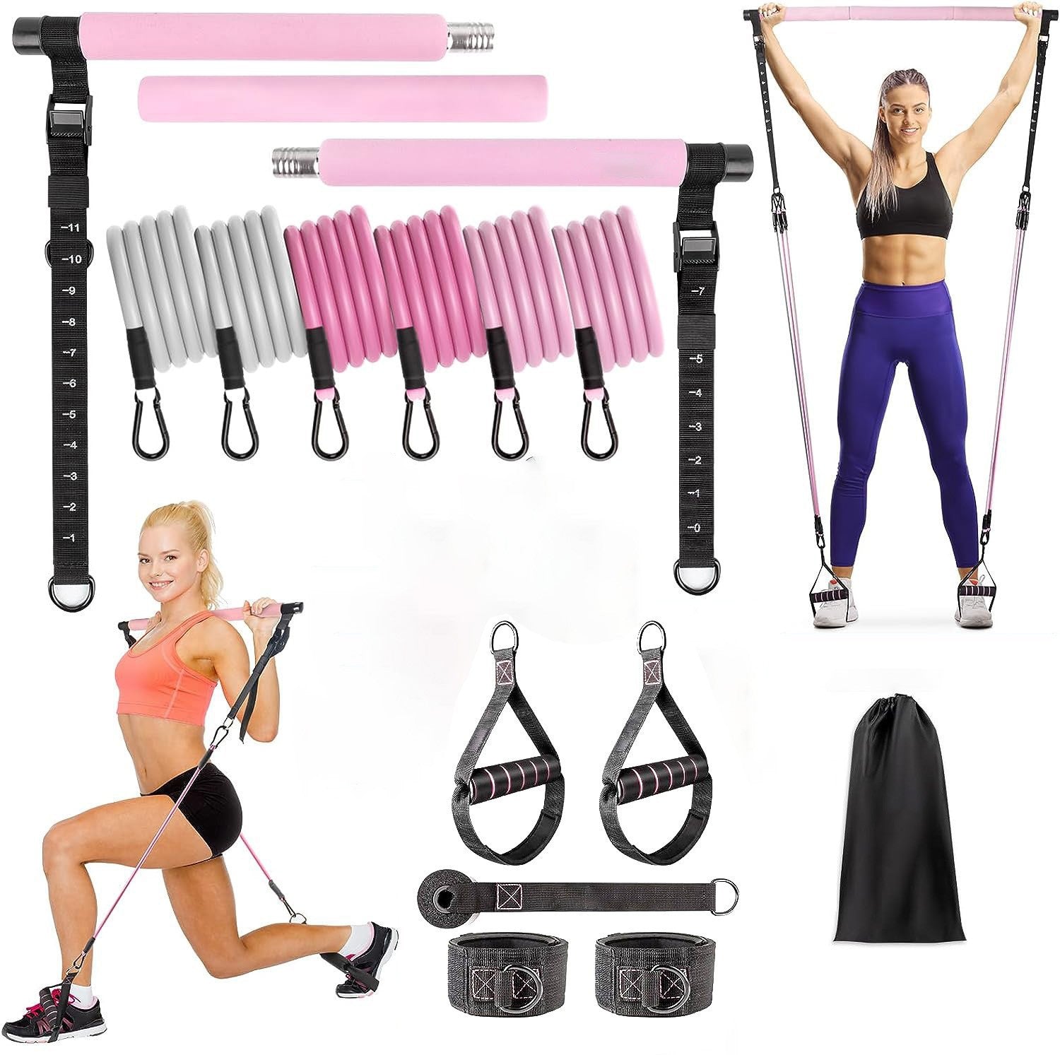 Pilates Bar Kit With Resistance Bands
