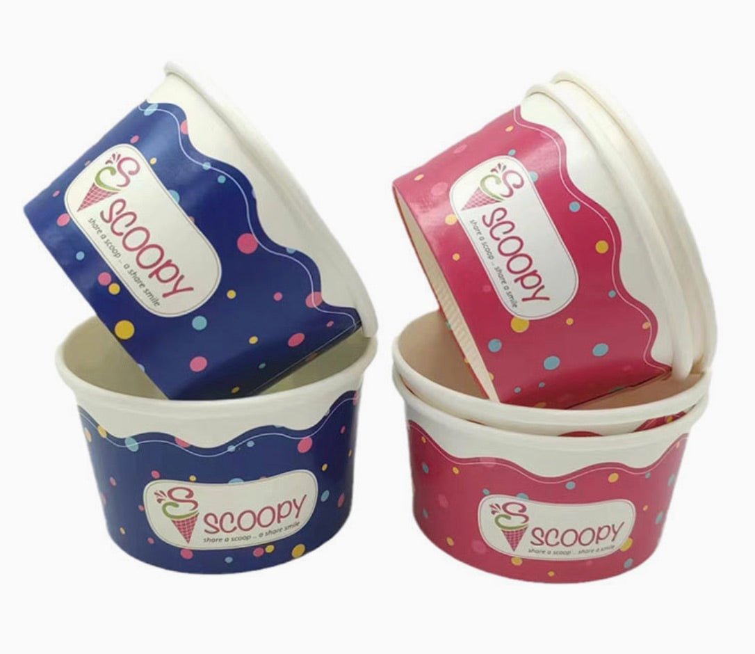 6oz Printed Cardboard Containers For Ice Cream - Delite Promotional Products