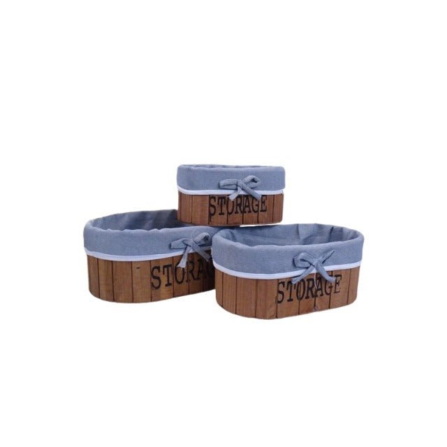 7.5in Wood Storage Basket - By Boat - Delite Promotional Products