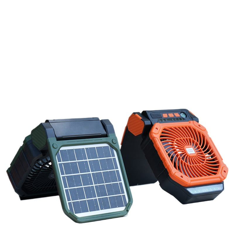Solar-powered Outdoor Camping Fan With Usb Charging