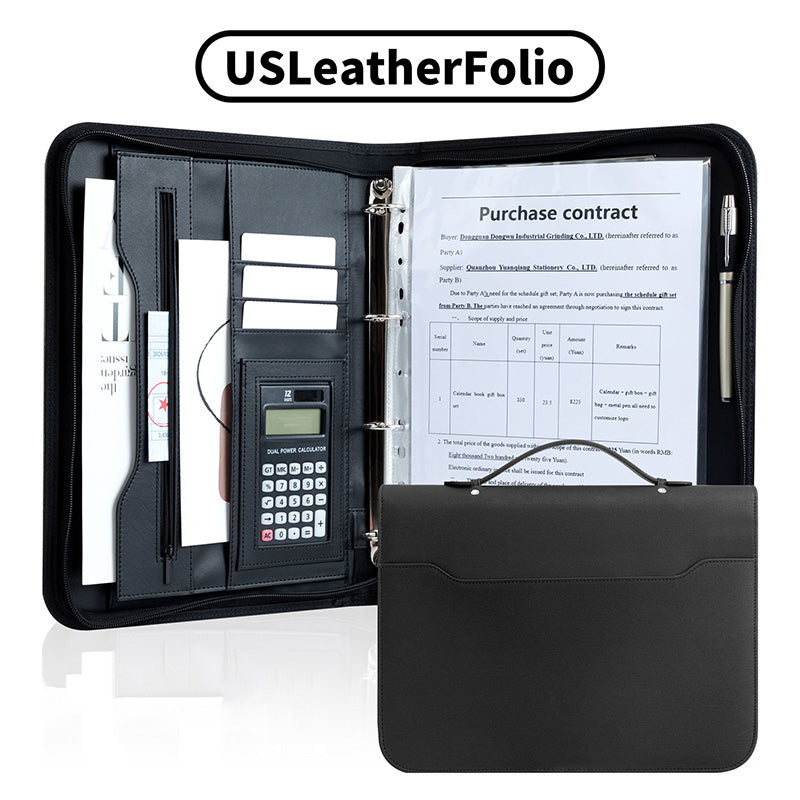A4 Folder Pu Leather Zipper Bag