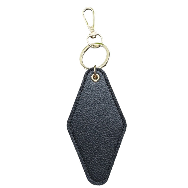 Diamond Shape Leather Keychain