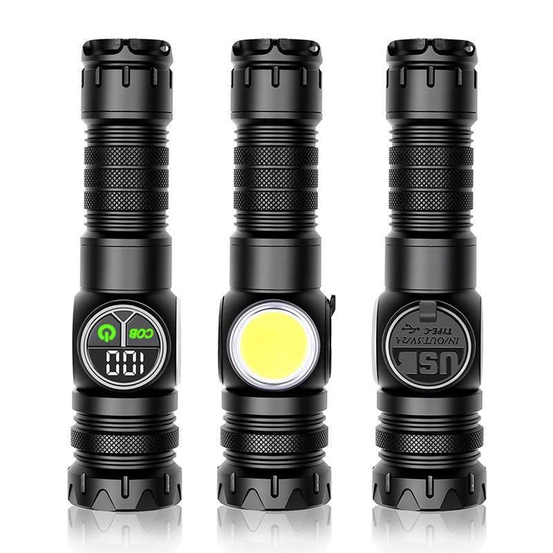 Portable Led Flashlight Torch Recharge Battery Included