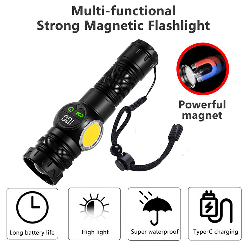 Portable Led Flashlight Torch Recharge Battery Included