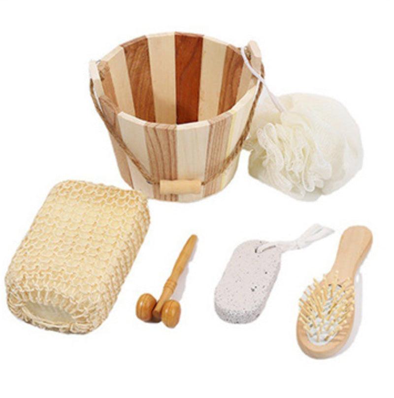 Wooden Handled Bath Gift Set