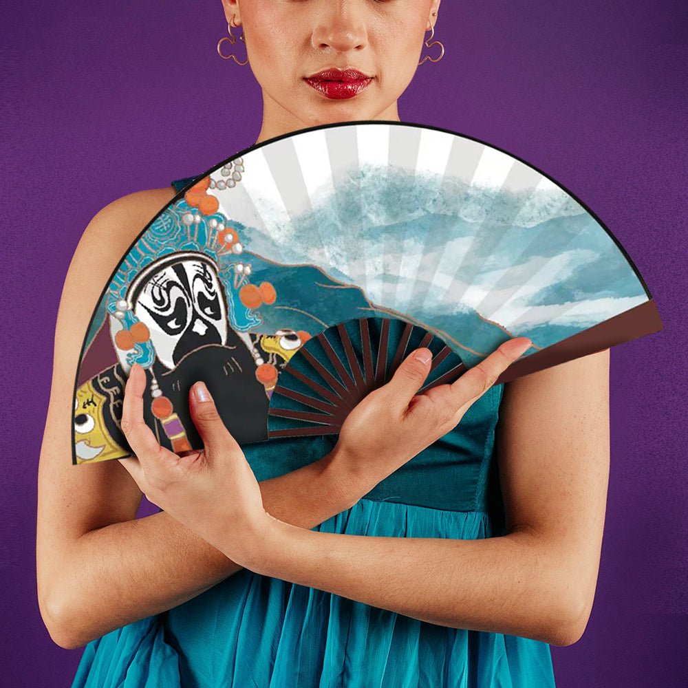 8 Inch Foldable Hand Fan Fabric Cloth Double Face Printed - Delite Promotional Products