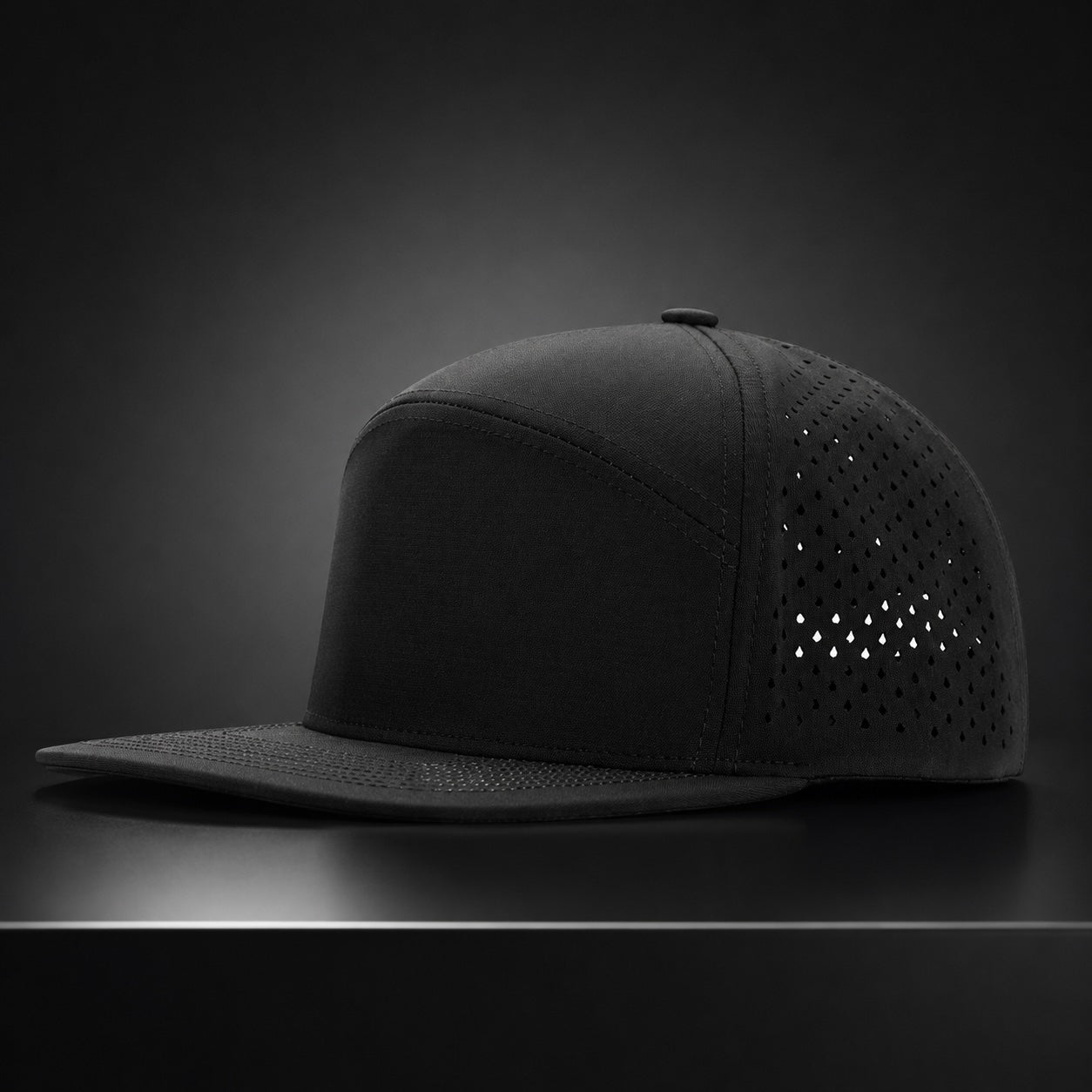 Perforated Flat Brim Snapback Cap
