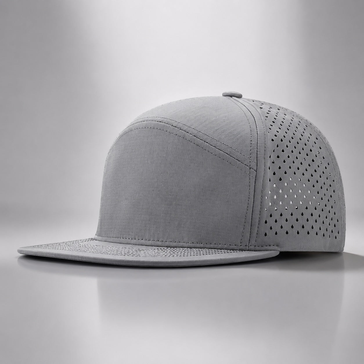 Perforated Flat Brim Snapback Cap