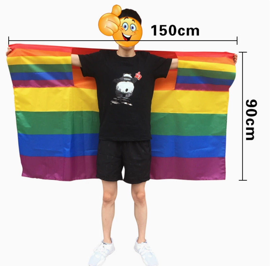 Single-sided Printed Rainbow Shawl Flag