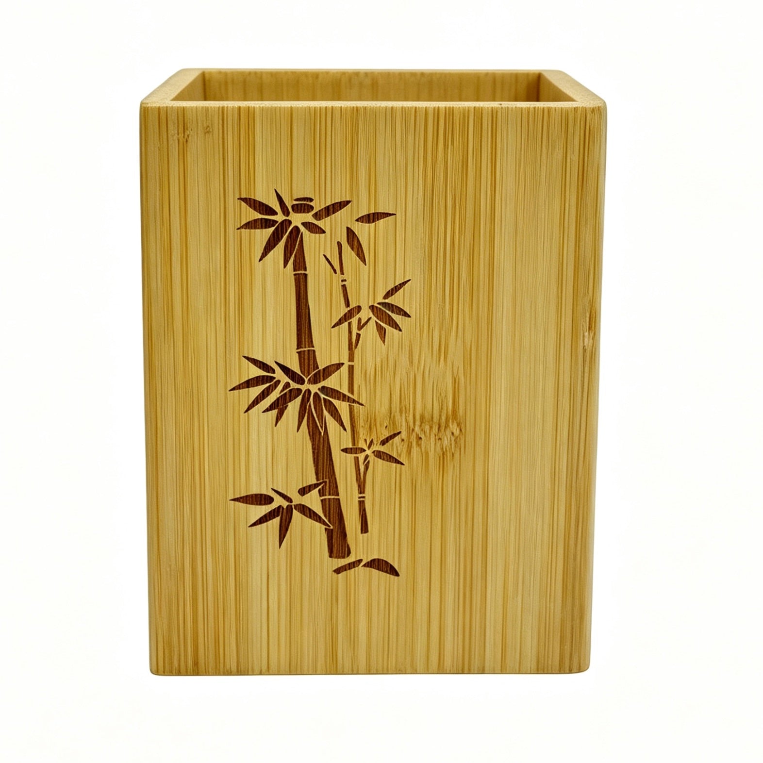 Square Bamboo Pen Holder