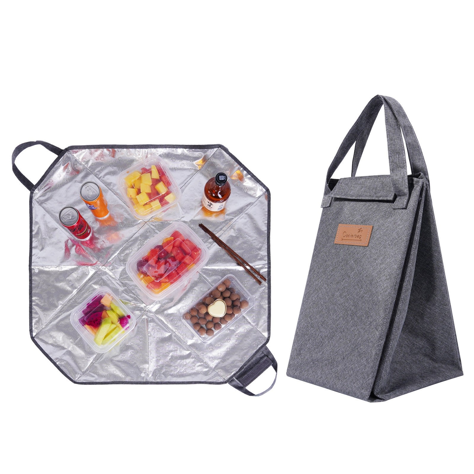 Portable Picnic Mat And Insulated Cooler Bag