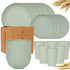 24 Piece Set Of Wheat Straw Tableware