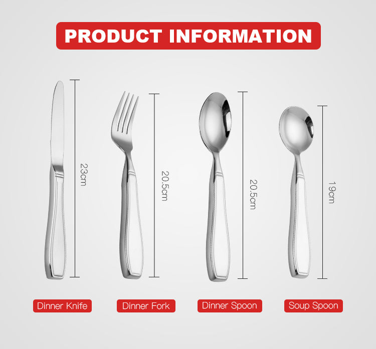 Weighted Utensils For Tremors And Parkinsons, Heavy Weight Stainless Steel Silverware Set