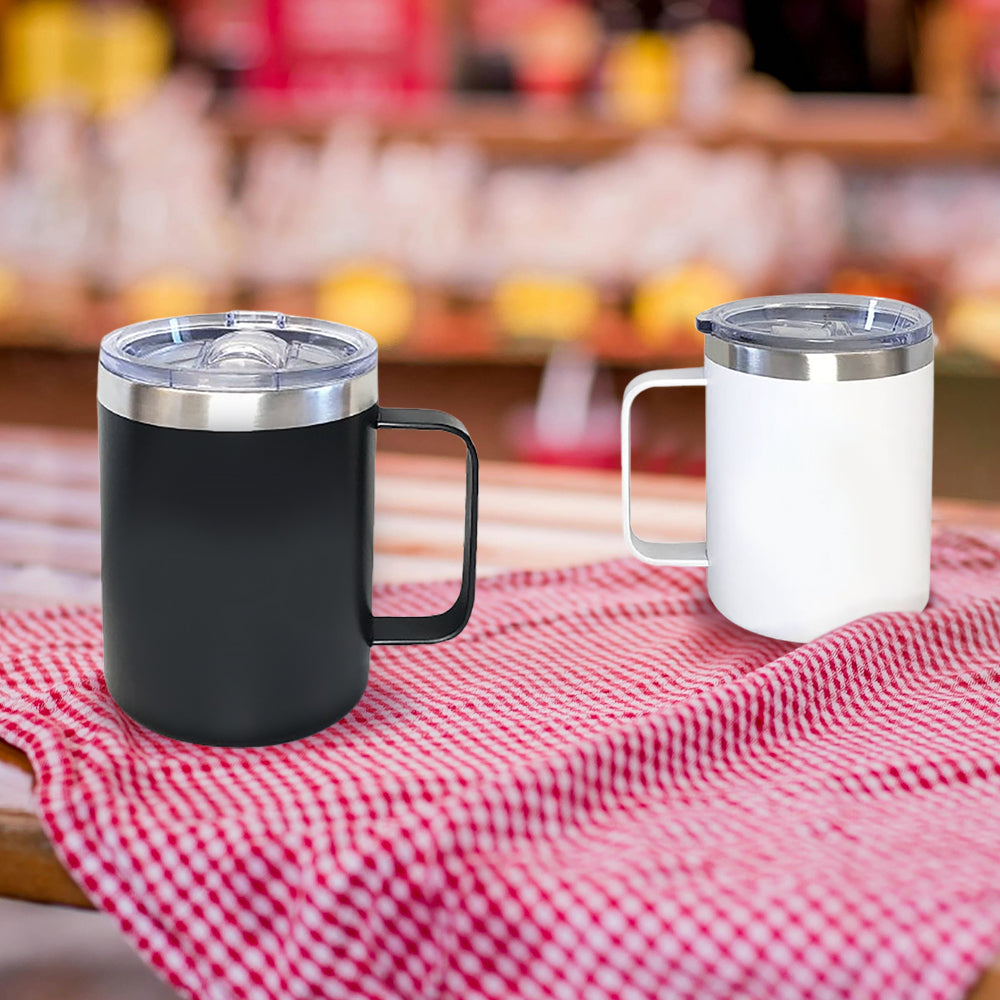 Tasse en acier inoxydable à double paroi avec poignée