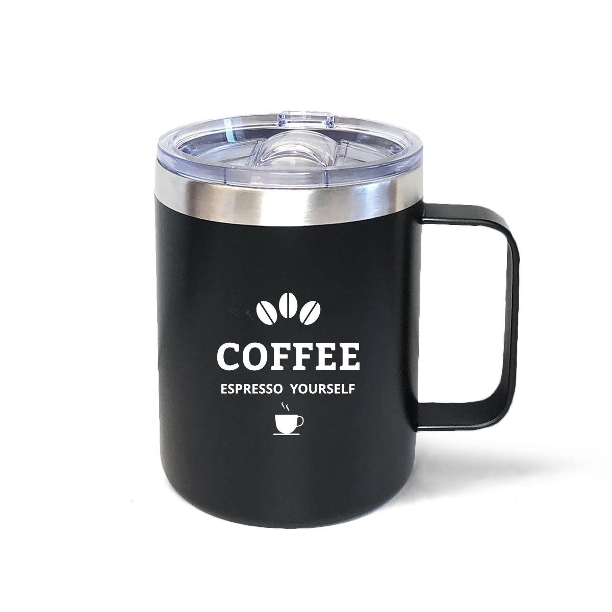 Tasse en acier inoxydable à double paroi avec poignée