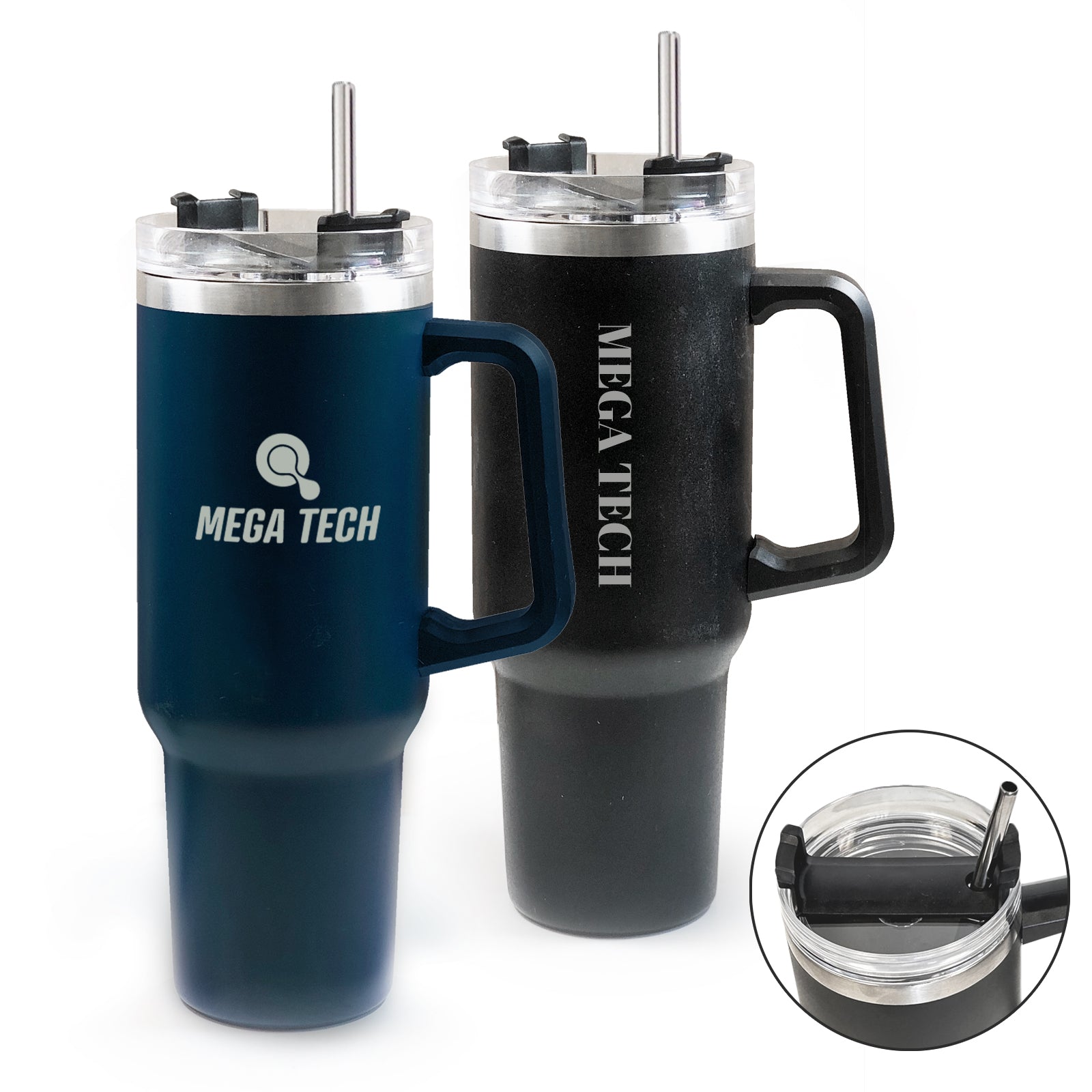 Ensemble de gobelets en acier inoxydable de 40 oz avec paille