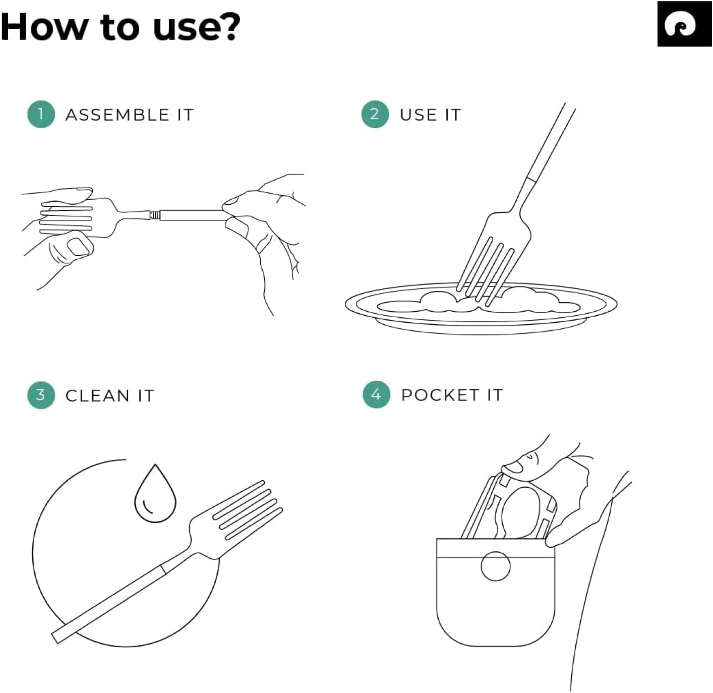 Portable & Reusable Stainless Steel Travel Cutlery Set - Includes Travel Case For Easy Transport