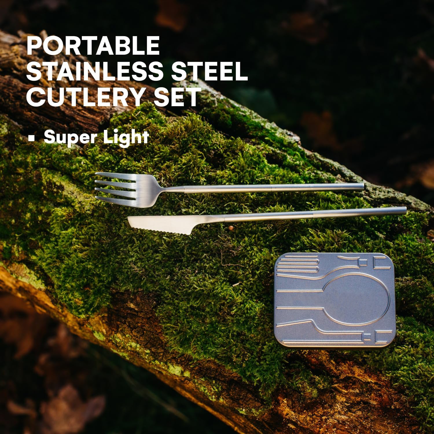 Portable & Reusable Stainless Steel Travel Cutlery Set - Includes Travel Case For Easy Transport