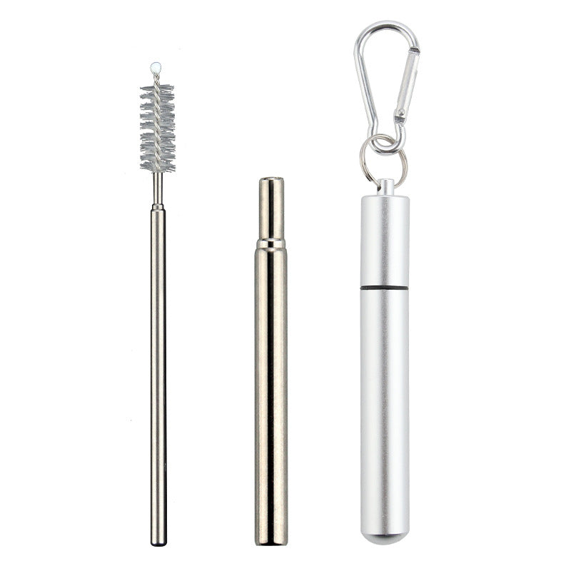 Collapsible Stainless Steel Drinking Straws With Aluminum Case