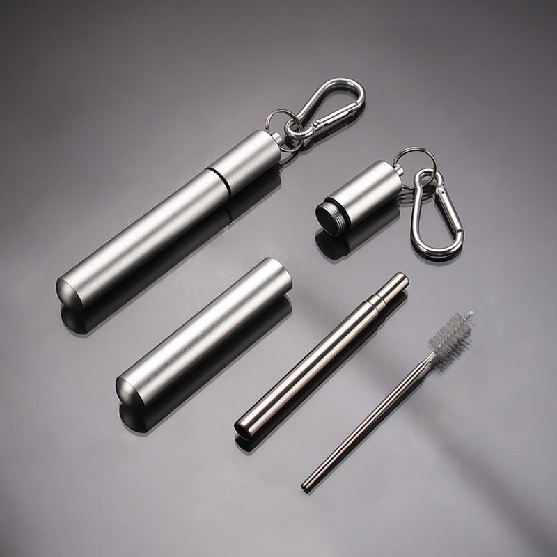 Collapsible Stainless Steel Drinking Straws With Aluminum Case