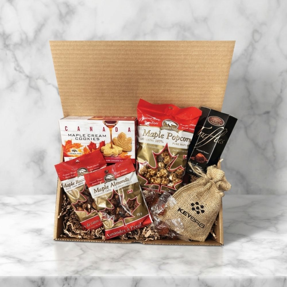 Caja de bocadillos canadienses dulces y salados