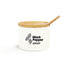 Ceramic Jar With Bamboo Lid And Spoon