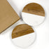 Marble And Wood Coaster Set ( Set Of 2) - Round