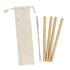 Bamboo Straws/brush Set In Cotton Pouch