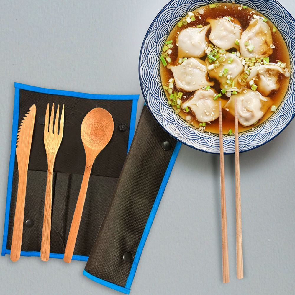 Brown Bamboo Utensil Set