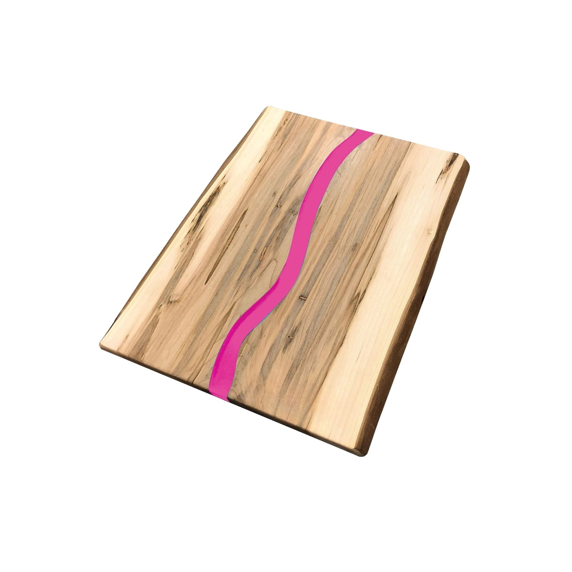Live Edge Ambrosia Maple Board Pink Resin 12-inch