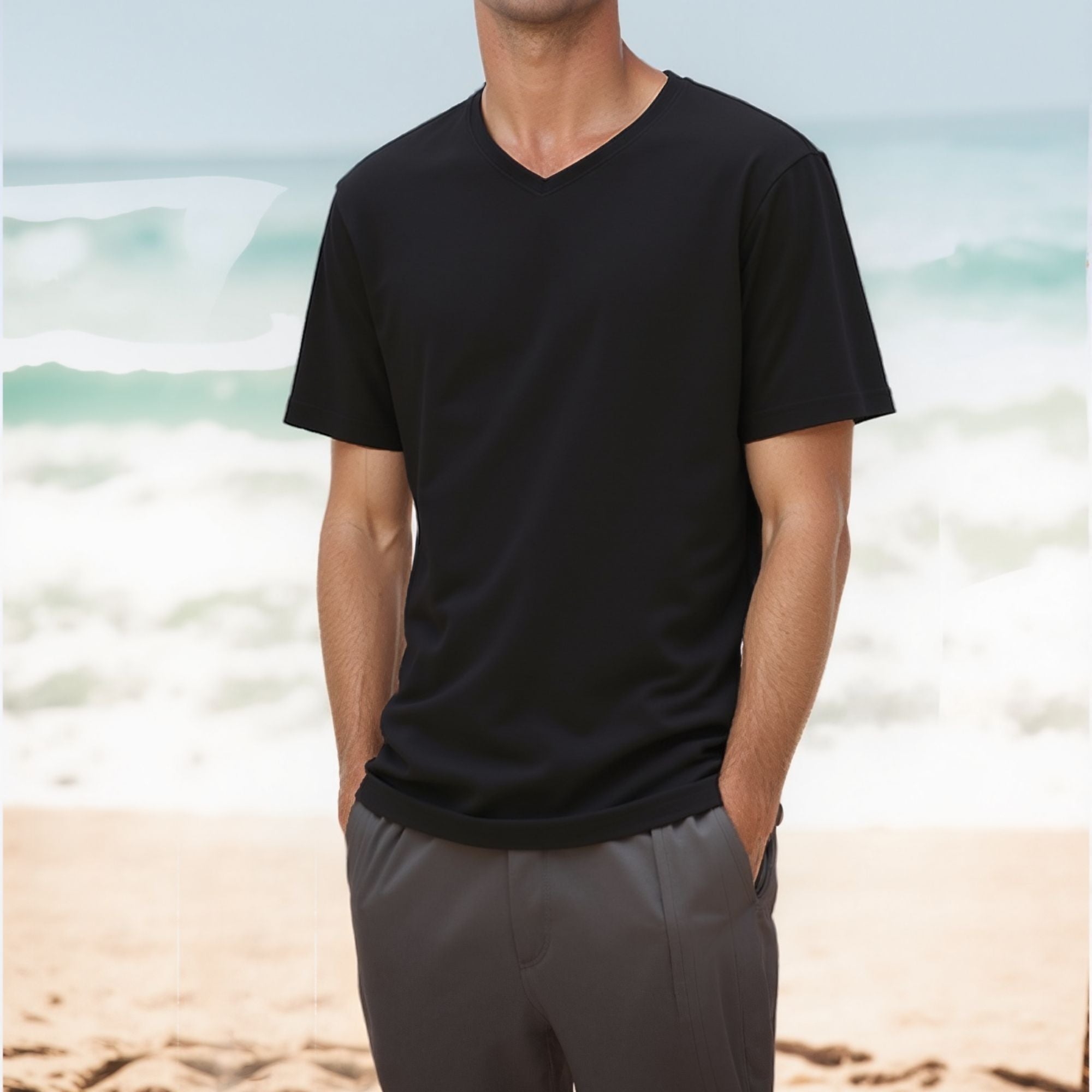 Atc Eurospun Ring Spun V-neck Tee Atc8001