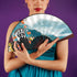 8 Inch Foldable Hand Fan Fabric Cloth Double Face Printed