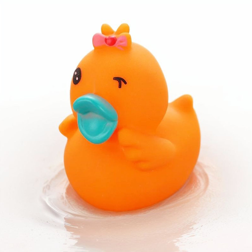 Pato de goma guiñando un ojo