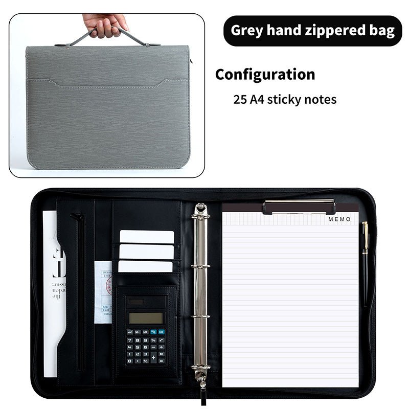 A4 Folder Pu Leather Zipper Bag - Delite Promotional Products