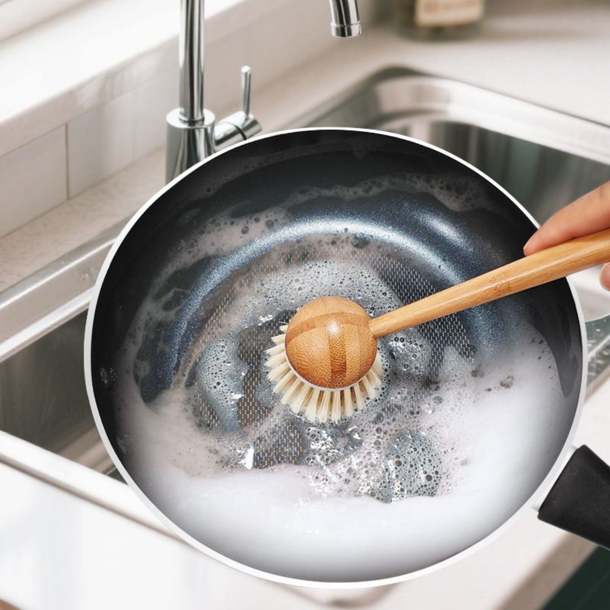 All - purpose Bamboo Brush With Handle - Delite Promotional Products