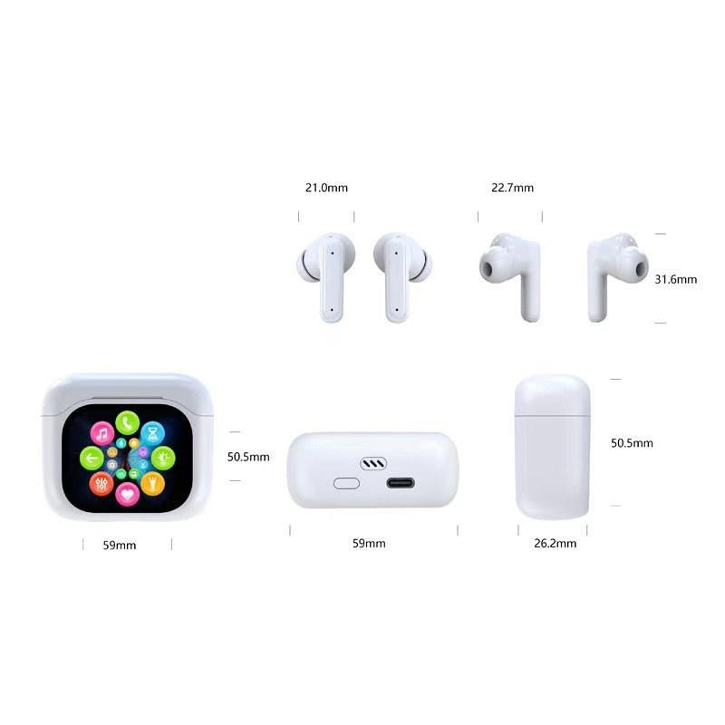 Anc Noise Cancelling Wireless Earbuds Touch Screen Mode Transfer Led Display - Delite Promotional Products