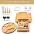 Bamboo Cheese Board With Knives Fruit Tray Bowls Set - Delite Promotional Products
