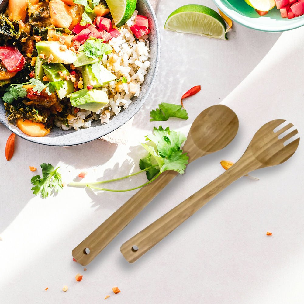 Bamboo Salad Serving Utensils - Delite Promotional Products