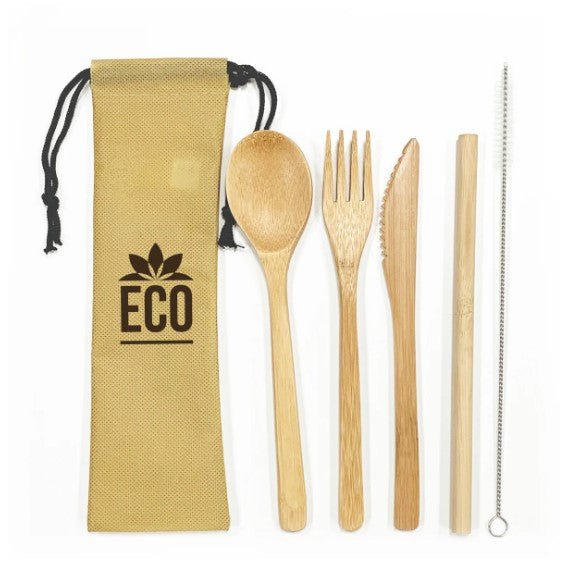 Bamboo Utensil And Straw Set - Delite Promotional Products