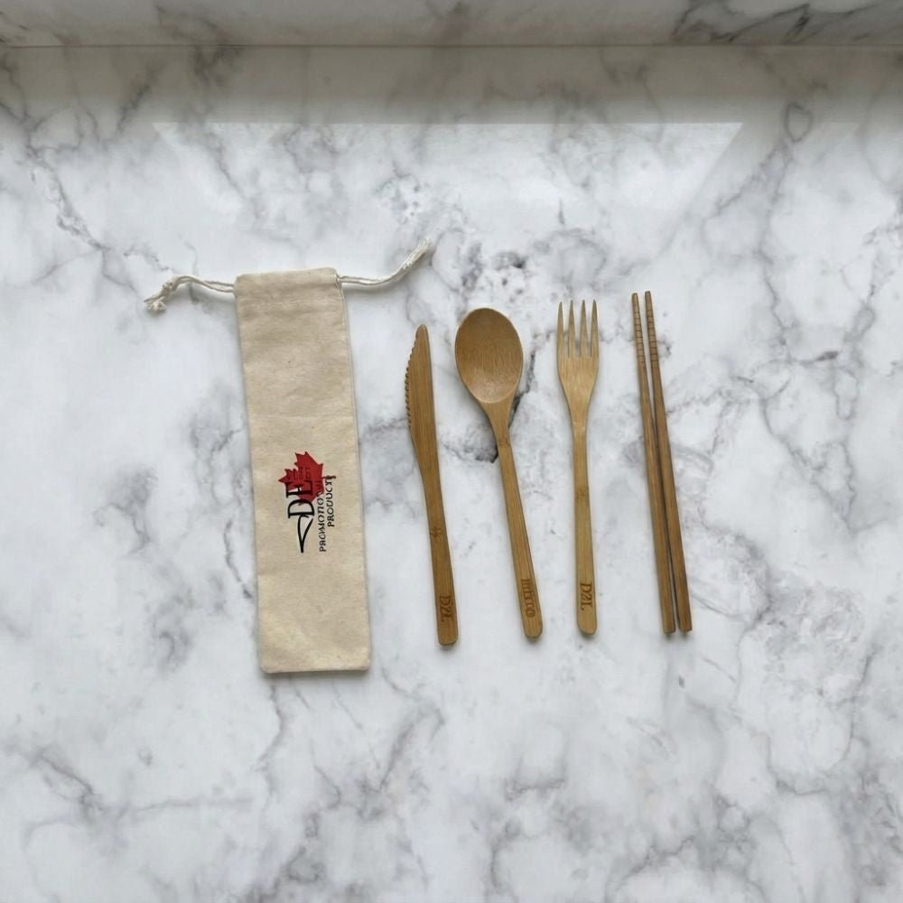 Bamboo Utensil Set With Chopsticks - Delite Promotional Products